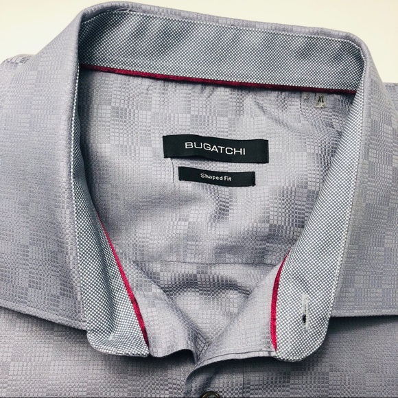 Bugatchi Men Gray Dress Shirts Flip Cuff Size XL - Picture 2 of 8
